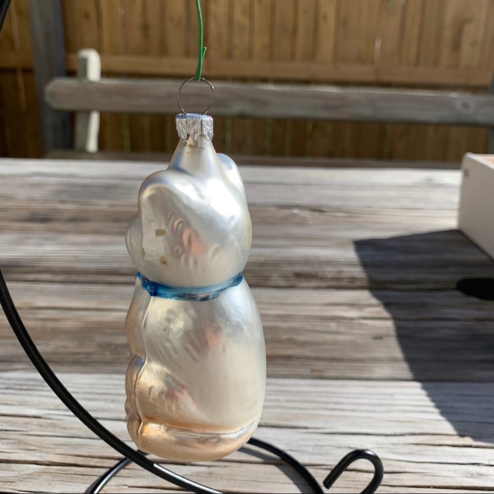 Vintage Glass West Germany Cat Ornament - Picture 4 of 10